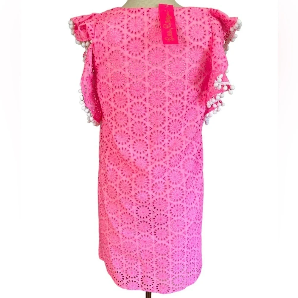 LILLY PULITZER Small Astara in Prosecco Pink Neon Geo Eyelet dress - Picture 10 of 16